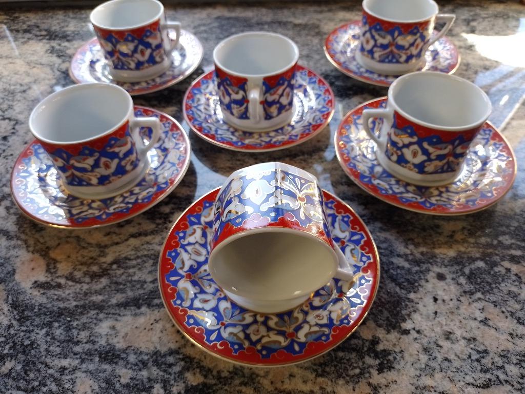 Thee/koffie servies 6 delig, Zuiders motief, Ophalen of Verzenden