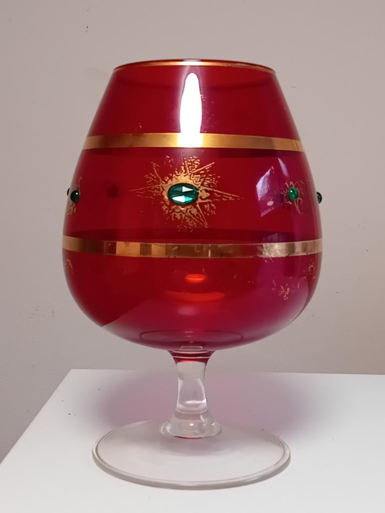Grand Vase vintage en verre Rubis, Enlèvement ou Envoi