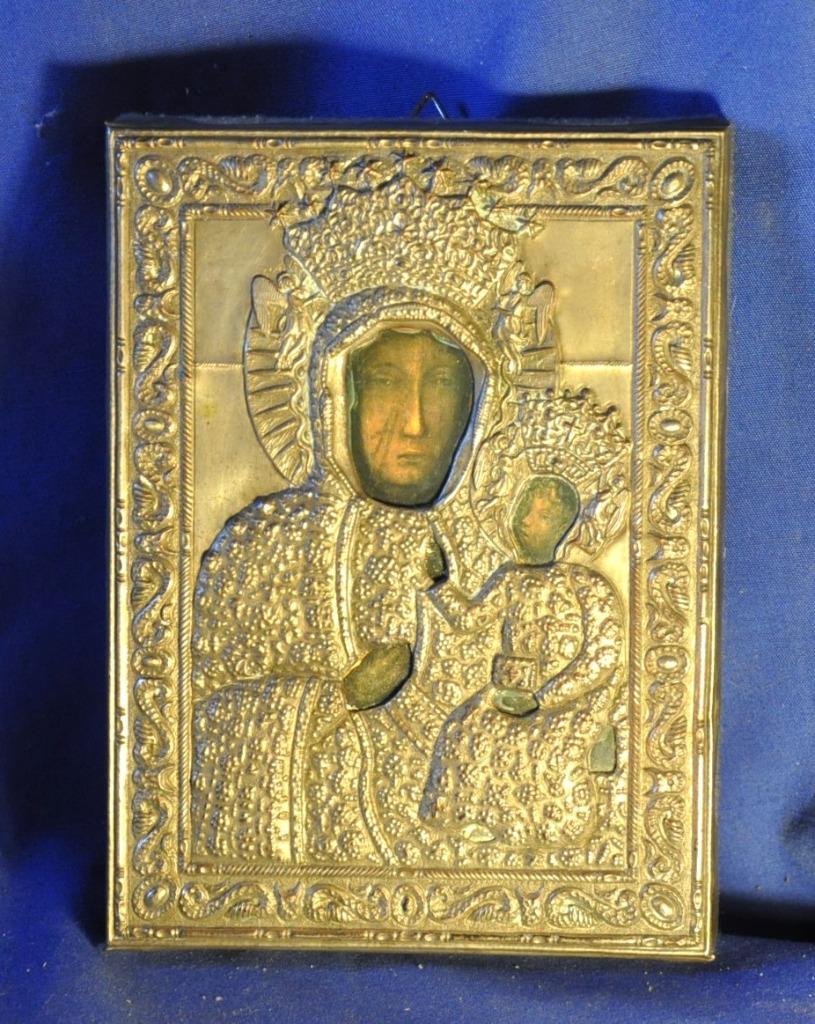 cadre mural icône étain repoussé, Antiquités & Art, Antiquités | Objets religieux, Enlèvement ou Envoi