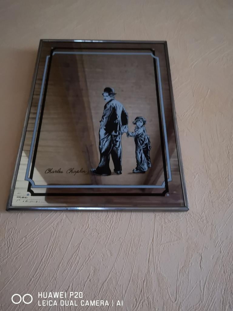 Charles chaplin met the kid, jackie coogan mirror, Ophalen of Verzenden, Zo goed als nieuw