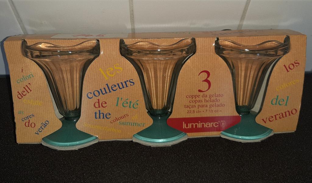Luminarc- 3 Coupes à Glace neuves sous emballage, Maison & Meubles, Neuf, Enlèvement ou Envoi, Verre, Autres types