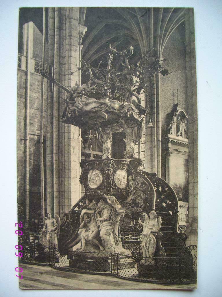 Postkaart : Gent :Sint Baafskerk : Preekstoel, Verzenden, Gelopen, Oost-Vlaanderen