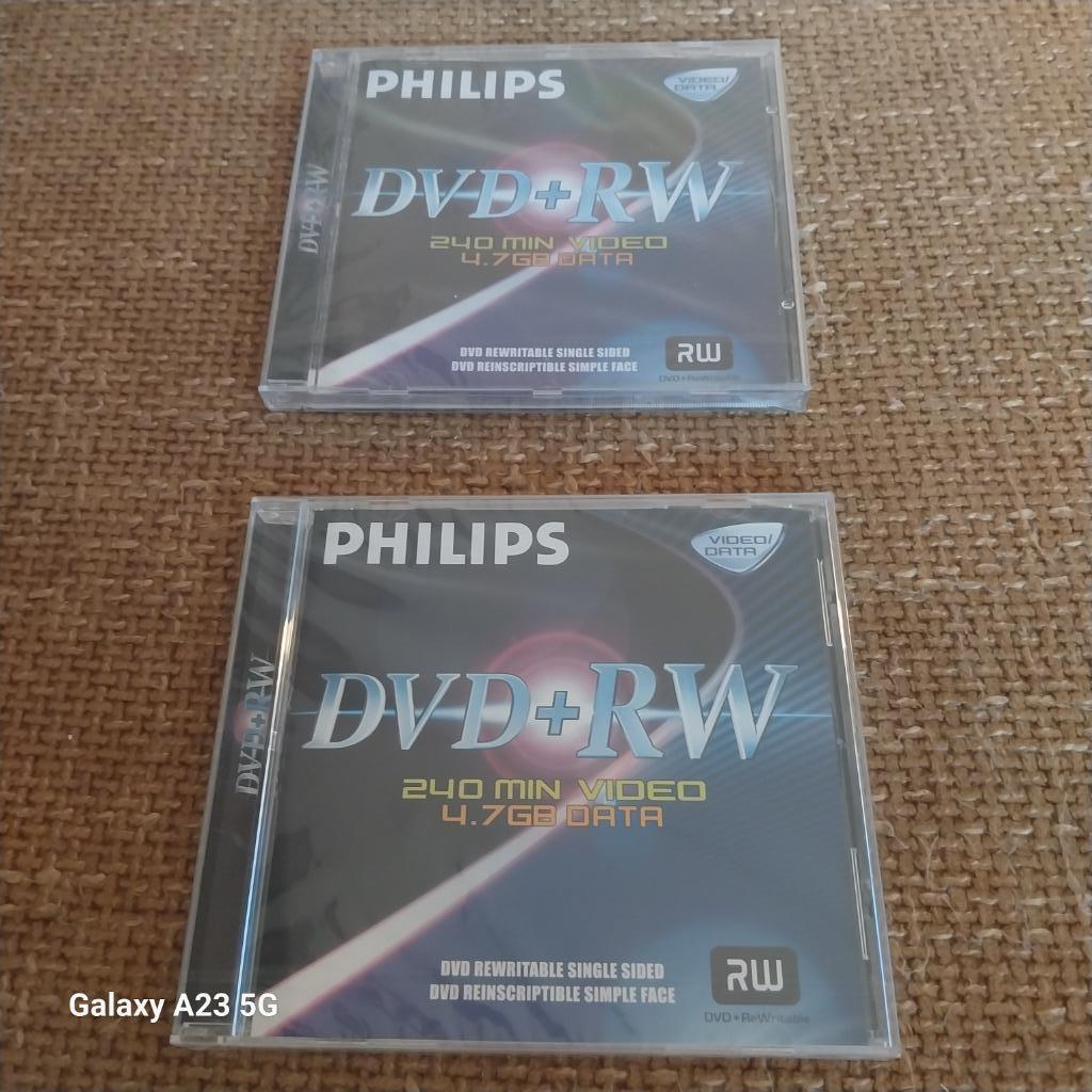 Lot de 2 DVD Réinscriptibles Philips -240min Vidéo-4.7Gb dat, Neuf, Réinscriptible, Dvd, Enlèvement