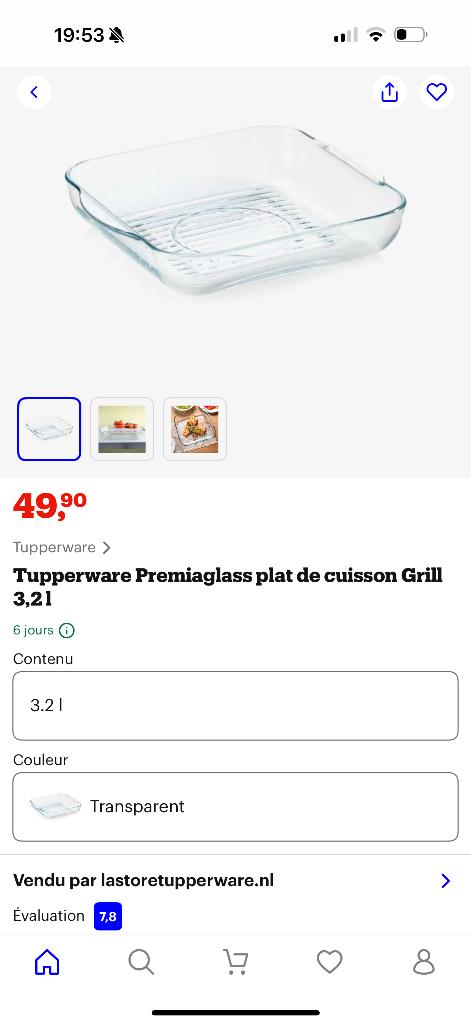 Tupperware Premiaglass plat de cuisson Grill 3,2L, Enlèvement ou Envoi, Neuf, Autres types