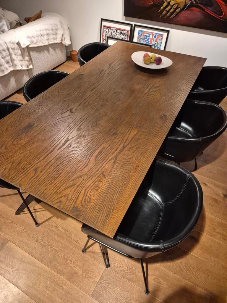 Mooi tafel met 6 stoelen., Enlèvement, Noir