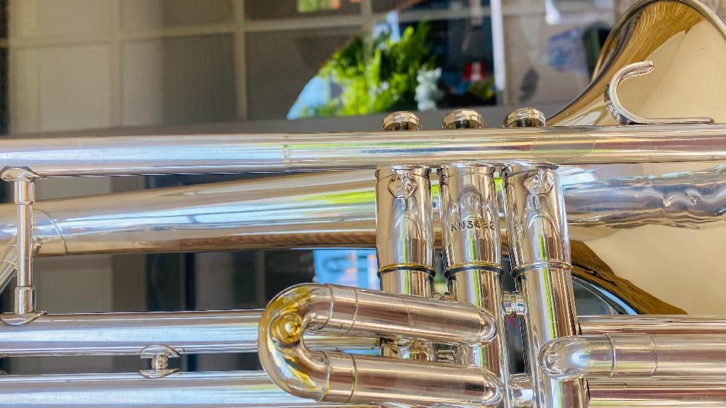 Schuiftrombone - piston trombone  - King 4B, Ophalen of Verzenden