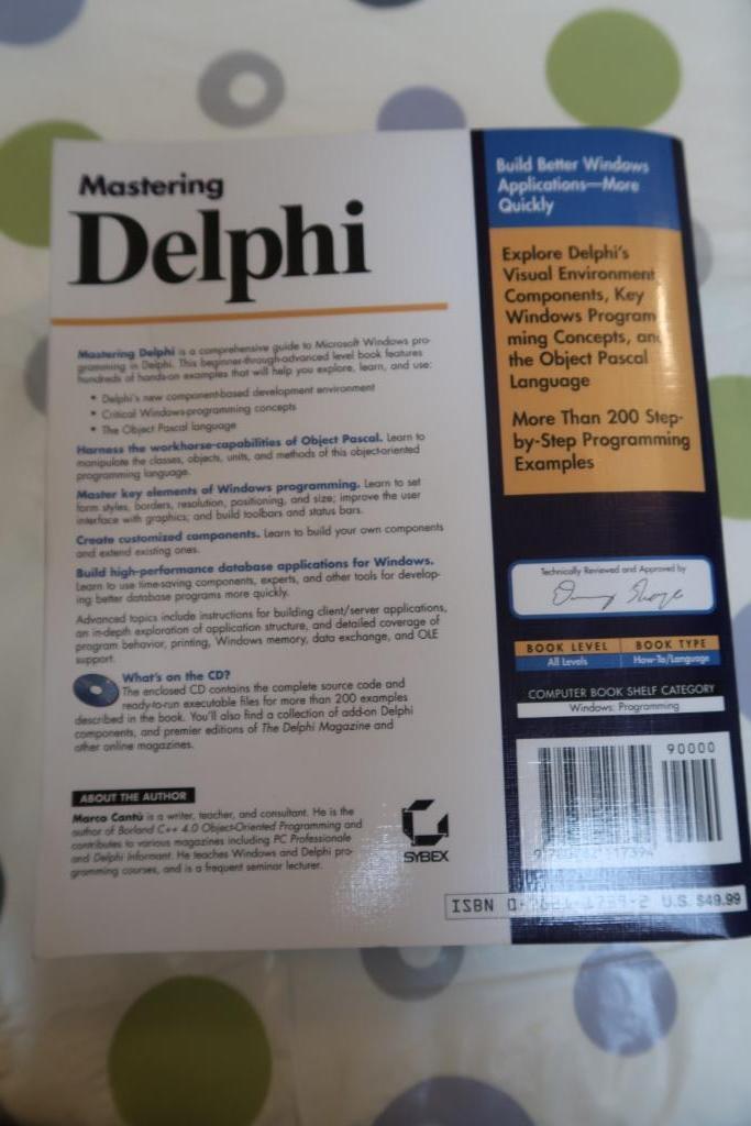 Boek Mastering Delphi - Marco Cantù (incl. CD), Livres, Langage de programmation ou Théorie, Comme neuf, Enlèvement, Marco Cantù