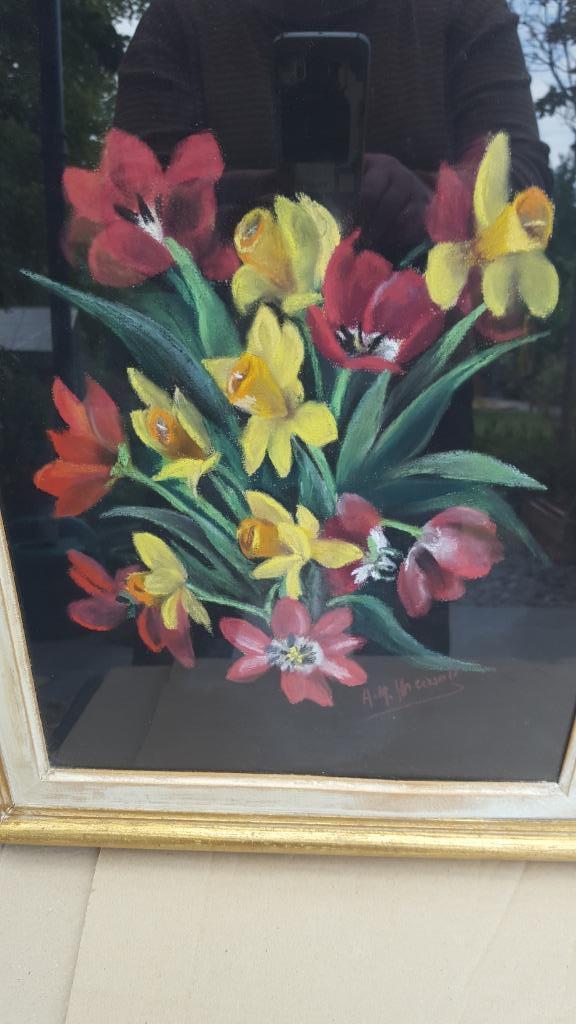 Jolie gouache représentant un bouquet de fleurs, Enlèvement ou Envoi