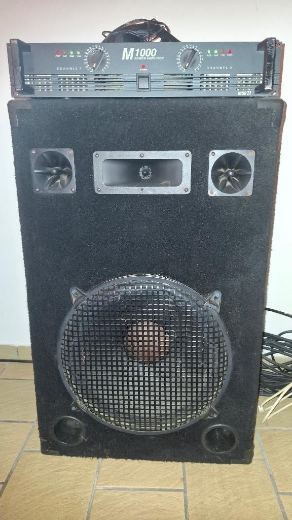 2 Dj luidsprekers + versterker 1000 watt, Enlèvement, Utilisé, DJ-Set