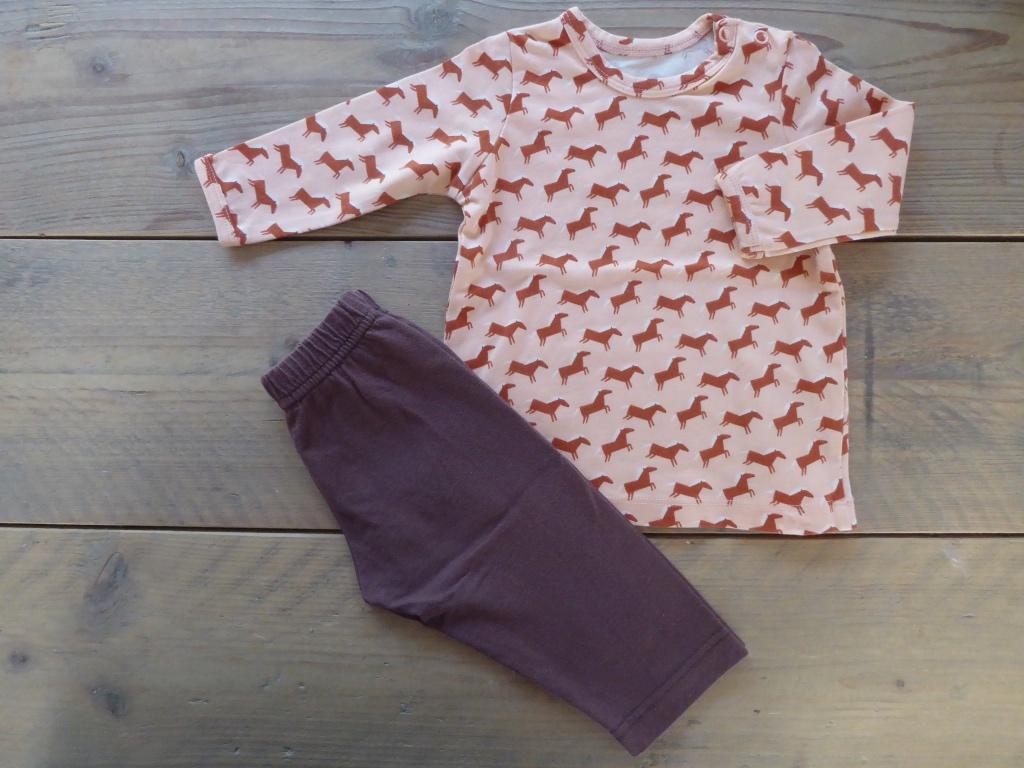 LILY BALOU, longsleeve paardjes + bruin broekje 62, Kinderen en Baby's, Jongetje of Meisje, Ophalen of Verzenden, Zo goed als nieuw
