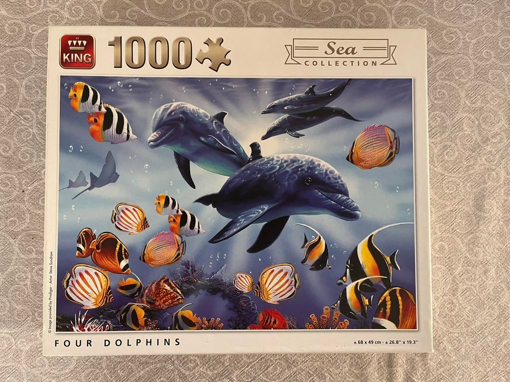 Puzzel: Four Dolphins (King), Enlèvement, 500 à 1500 pièces, Comme neuf, Puzzle