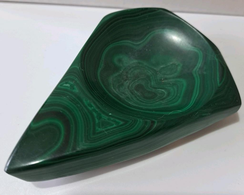 Gepolijste malachiet kom 312gr, Antiek en Kunst, Ophalen