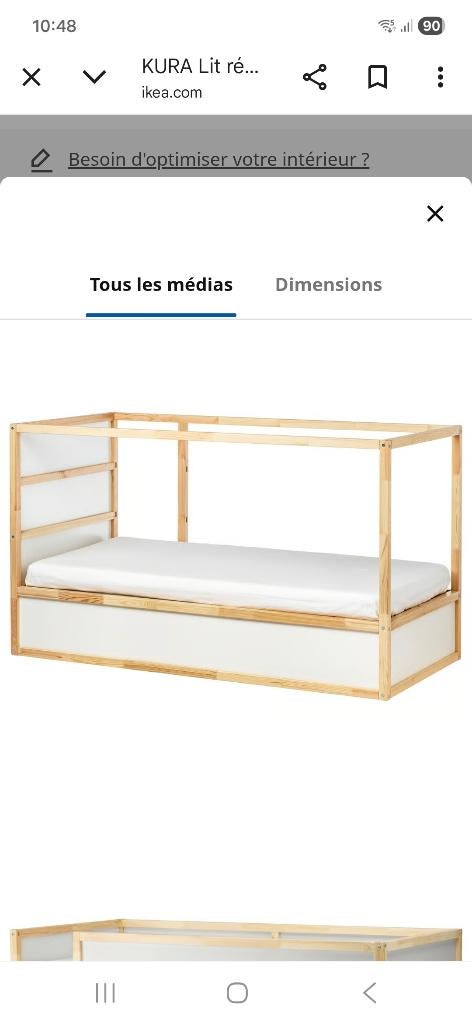 Lit kura, Enlèvement, Comme neuf, Une personne, Lit mezzanine