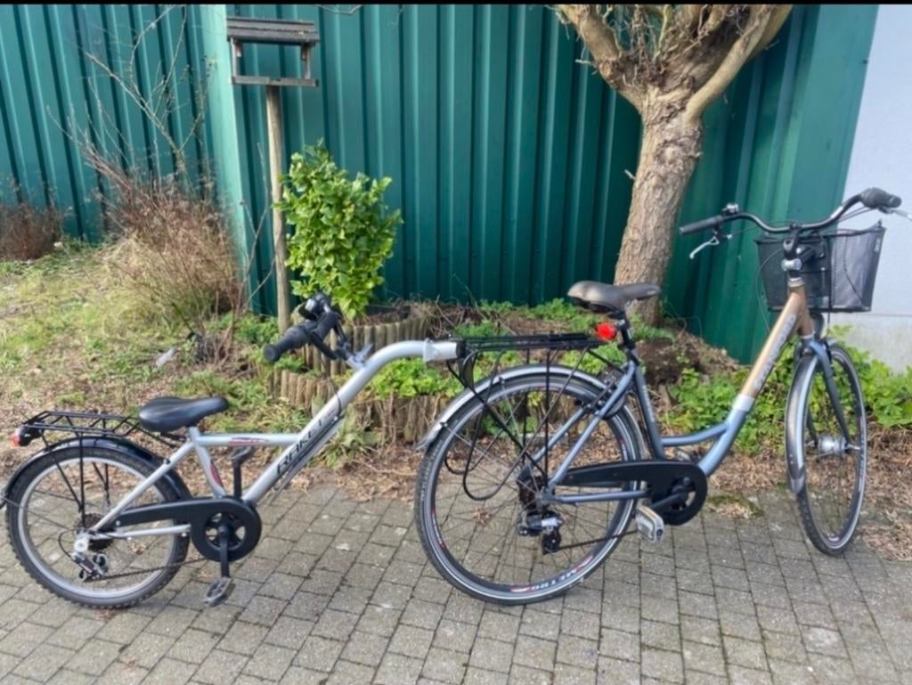 Fiets met aanhangfiets, Ophalen