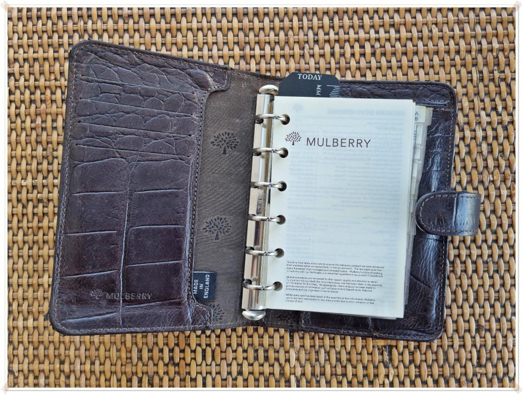 MULBERRY - AGENDA/ORGANISEUR CUIR CROCO – 11*15 CM, Diversen, Agenda's, Zo goed als nieuw, Ophalen of Verzenden