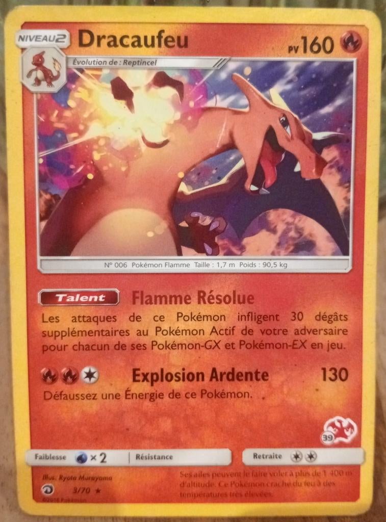 Carte Pokémon Dracaufeu – 3/70 – 160 PV – Rare, Enlèvement ou Envoi