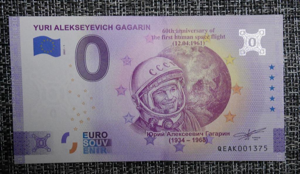 Billet 0 euro UNC Yuri Alekseyevich Gagarin 2021-1, Envoi, Russie, Série