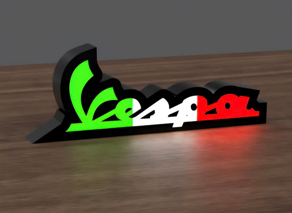 Nouveau boîtier publicitaire Vespa avec éclairage LED. Maint, Envoi
