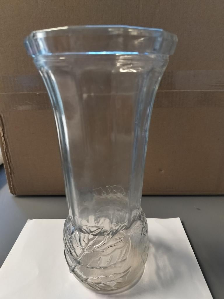 Glazen vaas, Huis en Inrichting, Ophalen of Verzenden, Gebruikt, Glas, Minder dan 50 cm