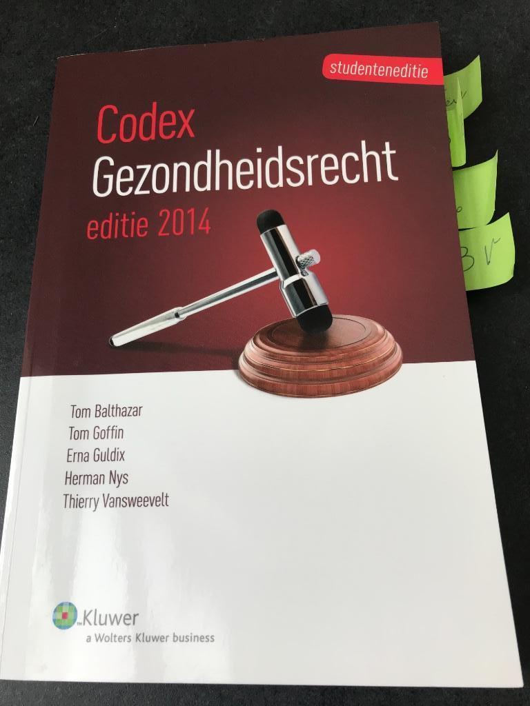 Codex Gezondheidsrecht 2014, Boeken, Studieboeken en Cursussen, Ophalen of Verzenden, Zo goed als nieuw, Hoger Onderwijs, Wolters Kluwer