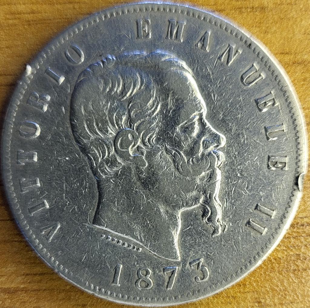 Italie 5 lire 1873 - Argent .900 M BN Milan KM#8.3 T.T.BEAU, Enlèvement ou Envoi, Italie, Monnaie en vrac, Argent