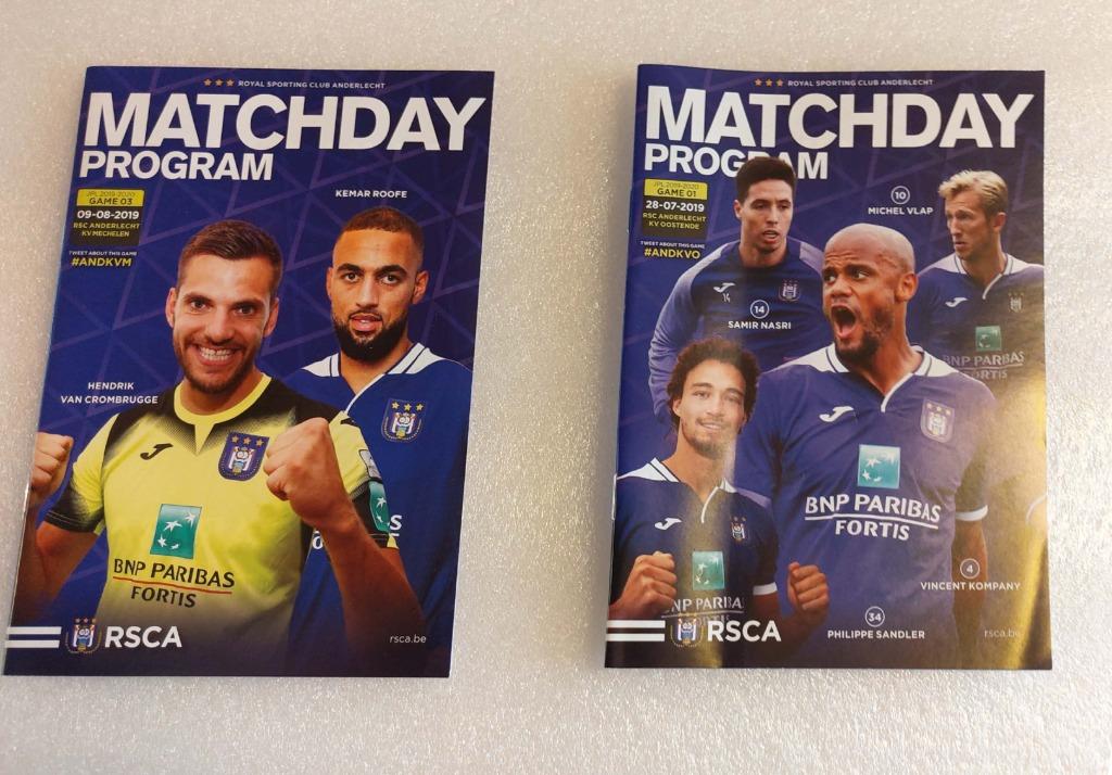 Anderlecht wedstrijdboekjes 2019-2020, Verzamelen, Ophalen of Verzenden, Zo goed als nieuw, Boek of Tijdschrift