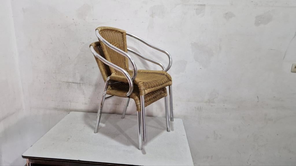 deux chaises de terrasse en inox légère en parfait état, Enlèvement ou Envoi, Comme neuf, Deux