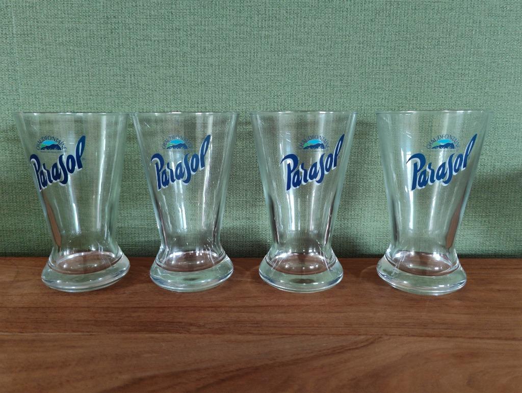Lot 4 vintage Chaudfontaine Parasol glazen, Verzamelen, Ophalen of Verzenden, Zo goed als nieuw