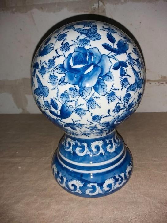 Bol blauwe porseleine bol decoratie, Ophalen of Verzenden