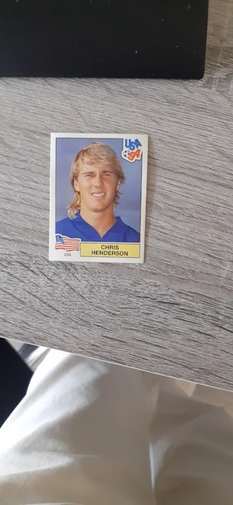 Panini World Cup USA 94.Autocollant Chris Henderson.Dos noir, Enlèvement ou Envoi, Comme neuf, Sport