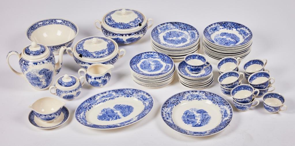 Service P. Regout Castillo Old England blauw, Antiek en Kunst, Ophalen