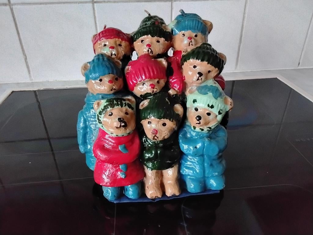 Kaars met beren 16 cm, Ophalen of Verzenden, Zo goed als nieuw, Kaars