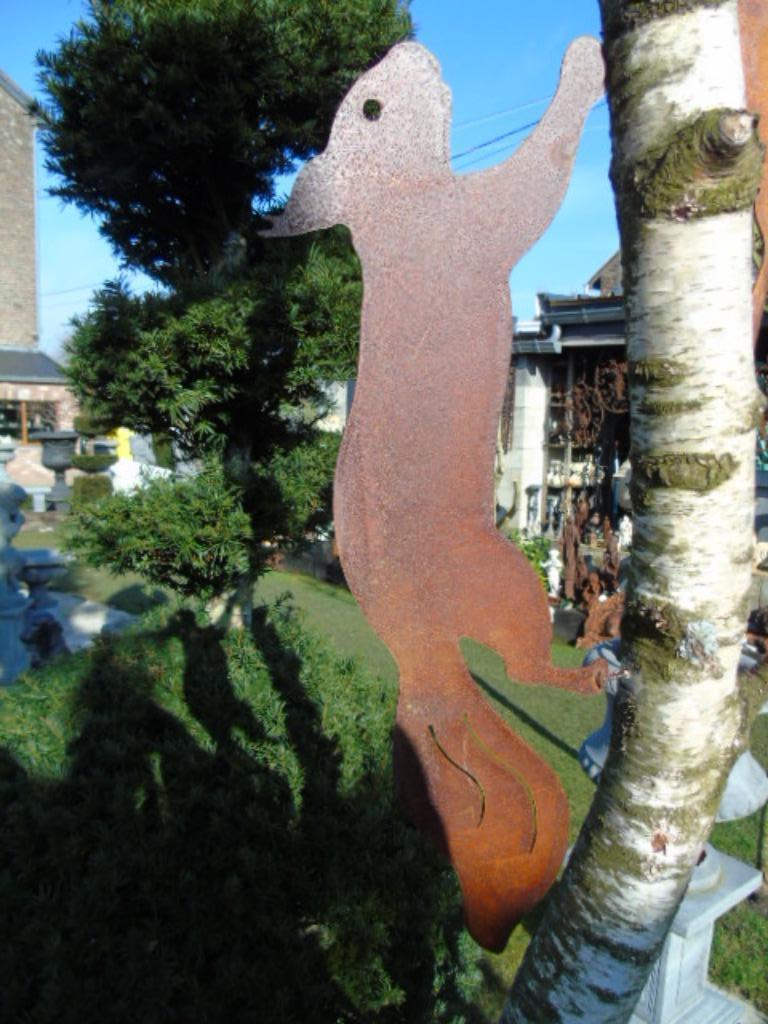écureuil en fer forgé rouillé sur plaque grand modèle ..., Enlèvement, Neuf