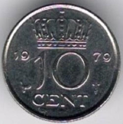 Nederland : 10 Cent 1979  KM#182  Ref 0290, Ophalen of Verzenden, Koningin Juliana, 10 cent, Losse munt