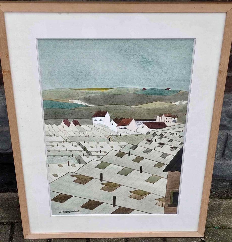 Aquarelle serren overijse signe Léon michiels, Antiek en Kunst, Kunst | Schilderijen | Klassiek, Ophalen of Verzenden