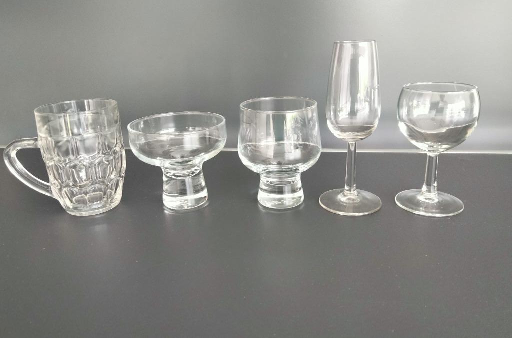 LOT de 5 verres, Enlèvement ou Envoi, Utilisé, Autres types
