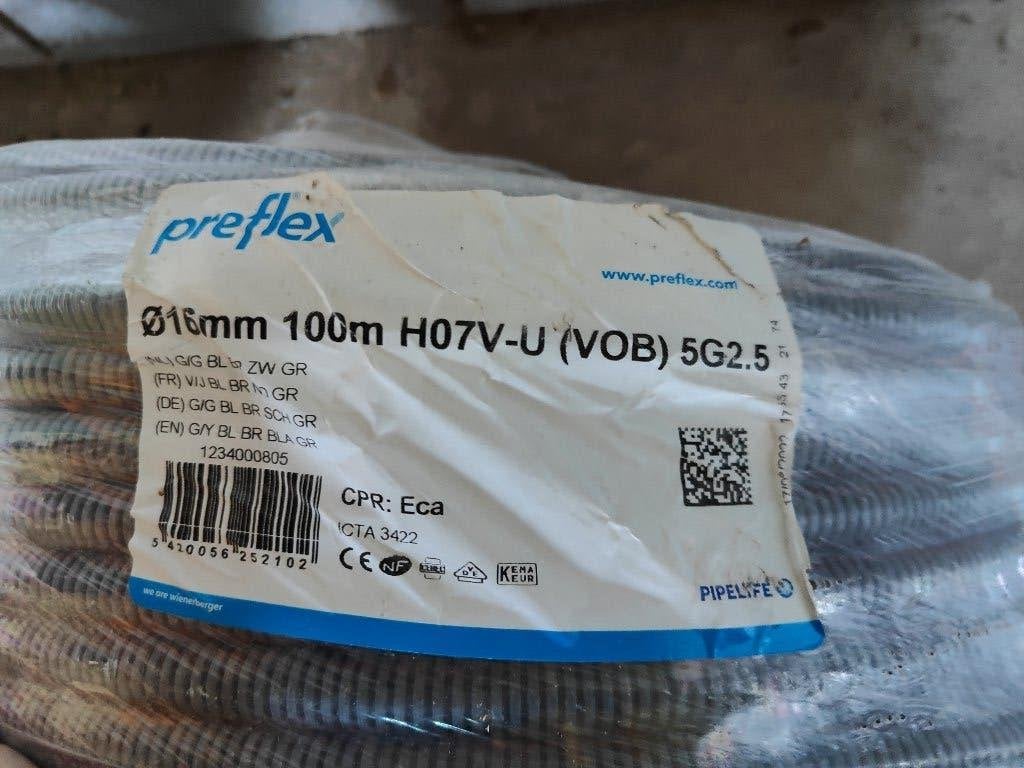 Tube précâblé - câble XVB - 5G2,5mm² Ø 16mm, Doe-het-zelf en Bouw, Elektriciteit en Kabels, Ophalen, Nieuw, Kabel of Snoer
