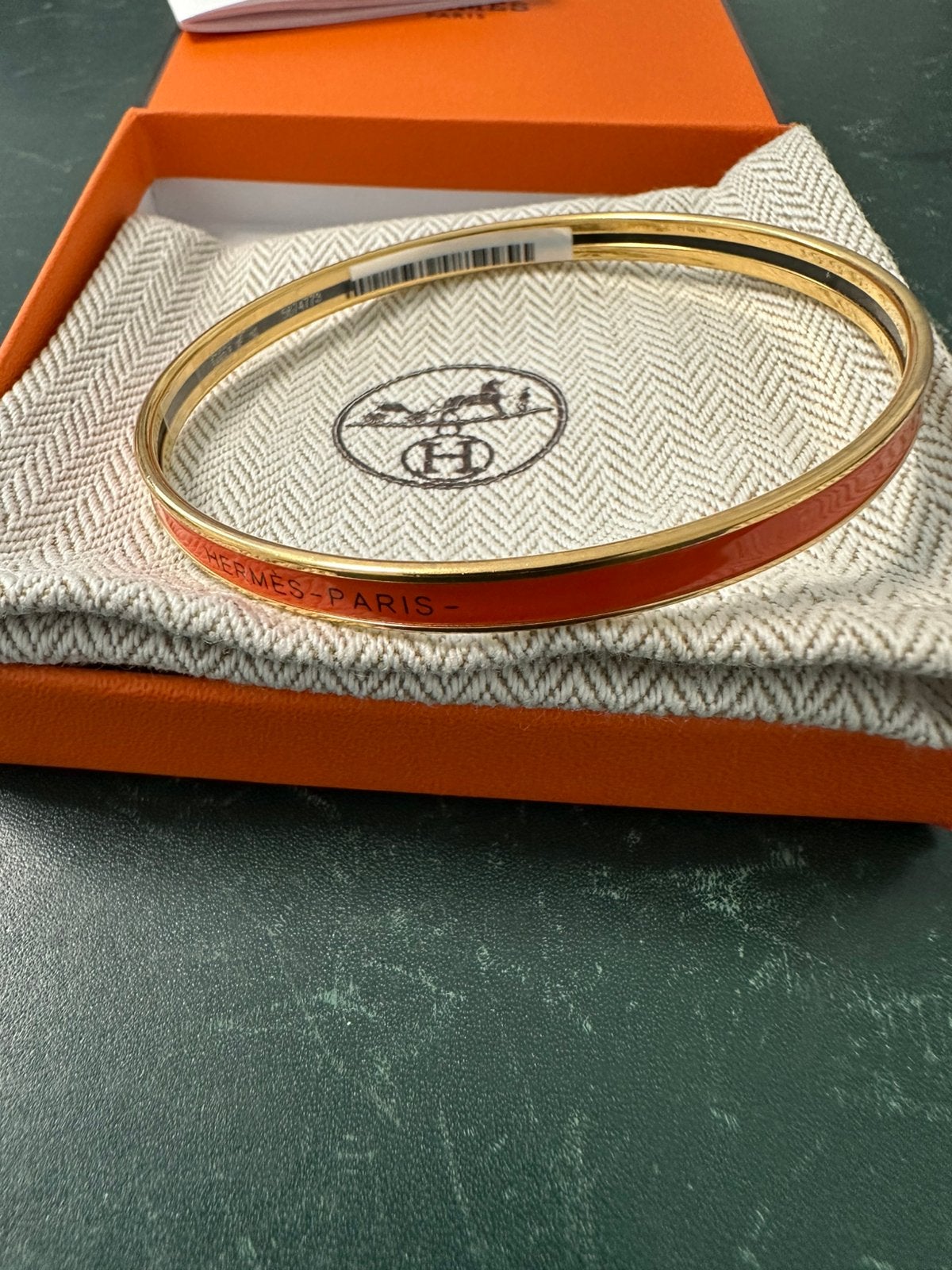 Armband Hermès, Bijoux, Sacs & Beauté, Bracelets, Enlèvement ou Envoi, Comme neuf, Orange, Autres matériaux