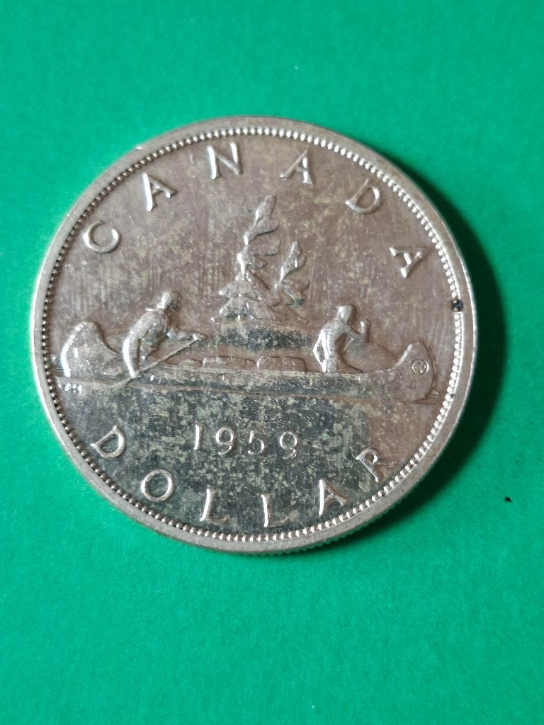 1959 Canada 1 dollar en argent Elizabeth II, rare, Envoi, Amérique du Nord, Monnaie en vrac, Argent