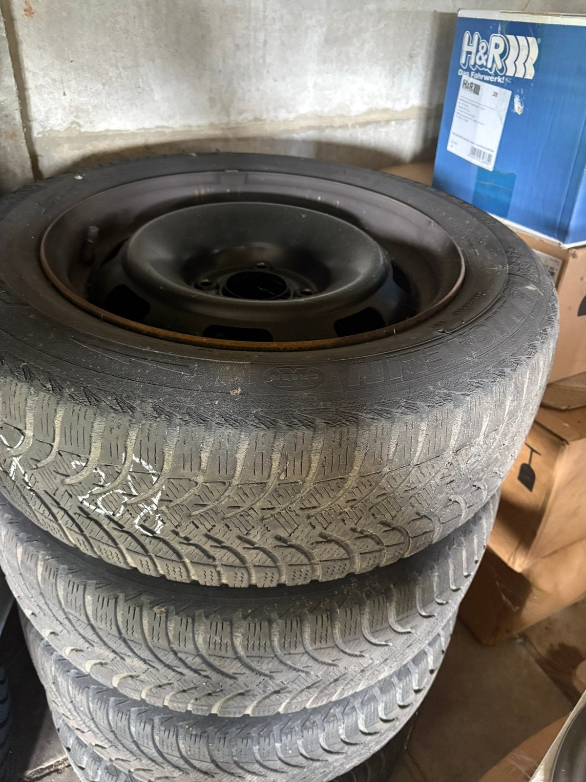 Set Winterbanden op velg peugeot citroën 185 65 15 michelin, Auto-onderdelen, Ophalen, Gebruikt, 15 inch, Banden en Velgen