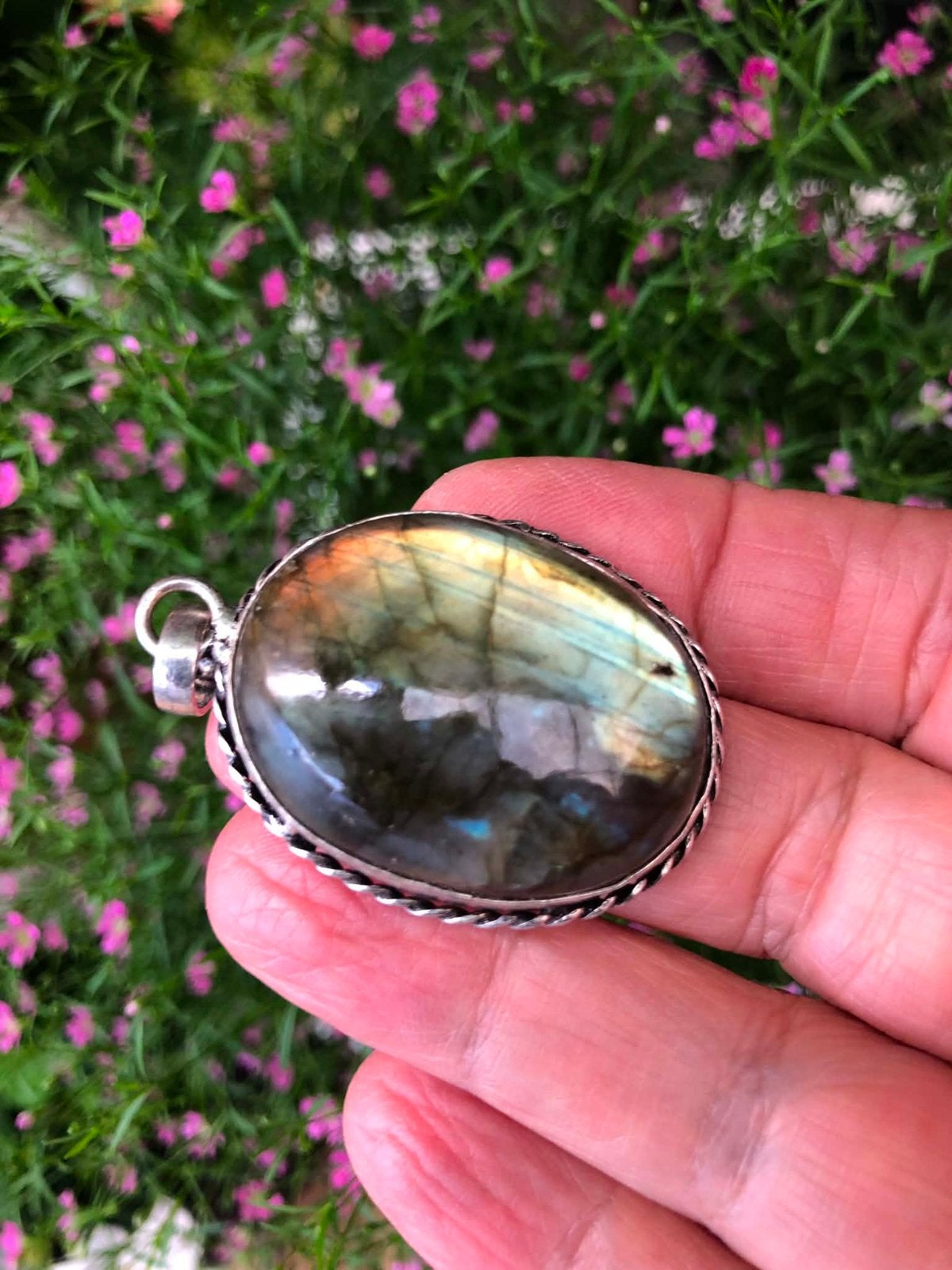 Pendentif en labradorite, Enlèvement ou Envoi, Comme neuf
