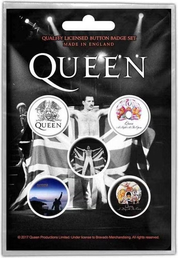Queen - Freddie - button 5-pack officiële merchandise, Ophalen of Verzenden, Nieuw