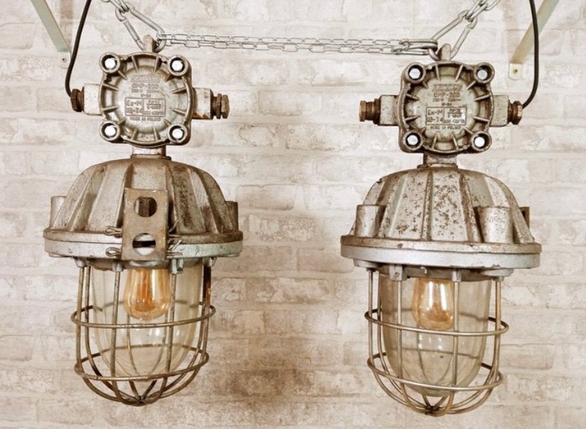 Zaos - hanglamp, industriële lamp, Huis en Inrichting, Ophalen, Gebruikt, Glas, E27 (groot)