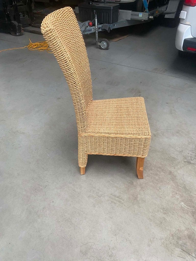 8 Rieten eetkamerstoel / vintage stoel – naturel, Huis en Inrichting, Stoelen, Ophalen, Gebruikt, Overige kleuren, Vintage
