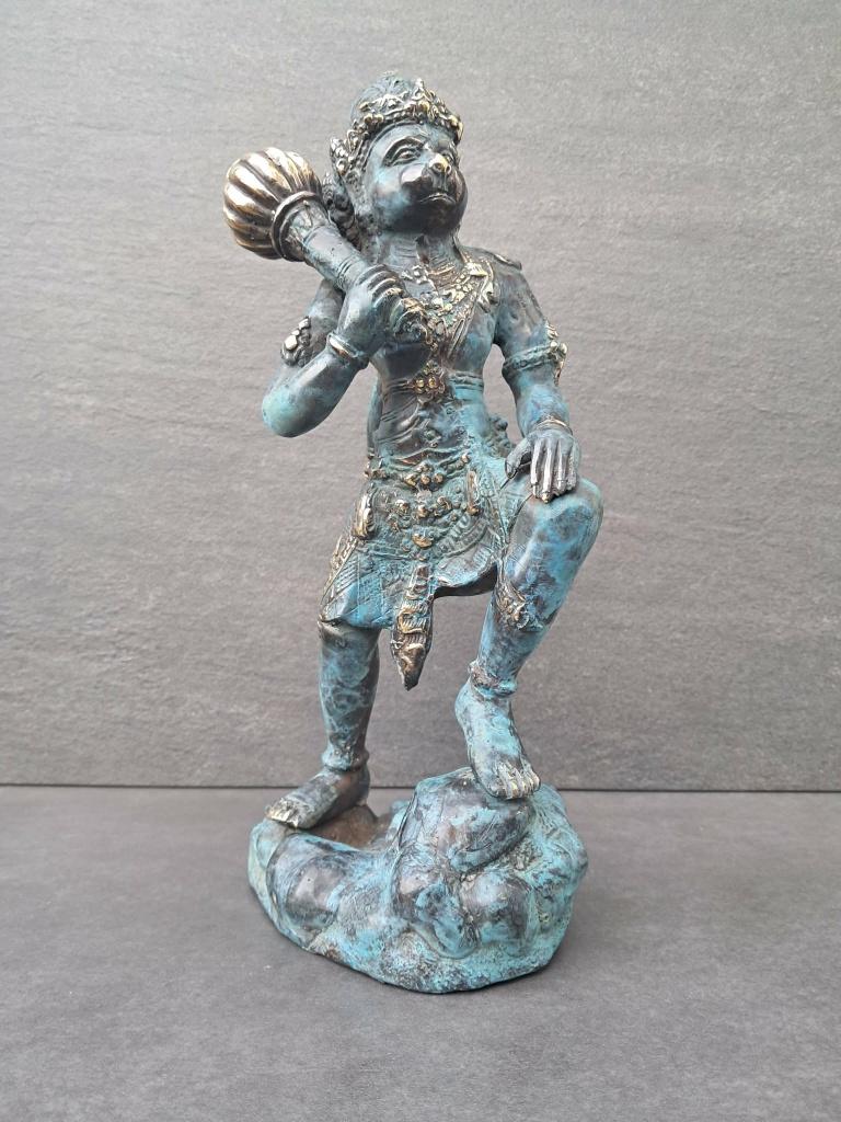 Bronzen beeld/Hanuman/ de apengod/India/Azië/blauw, Antiek en Kunst, Kunst | Niet-Westerse kunst, Ophalen of Verzenden
