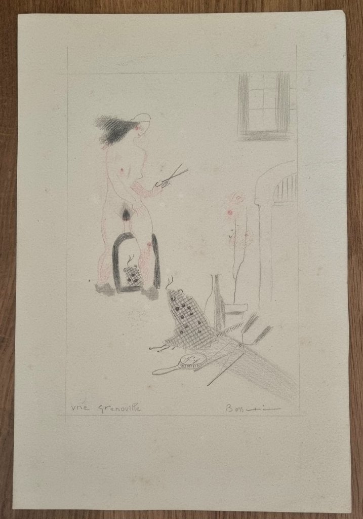 rare dessin de Jean de Boschere, Antiquités & Art, Art | Dessins & Photographie, Enlèvement ou Envoi, Dessin, Dessin au crayon
