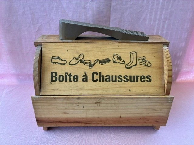 Boîte à cirage en bois, Antiquités & Art, Enlèvement ou Envoi