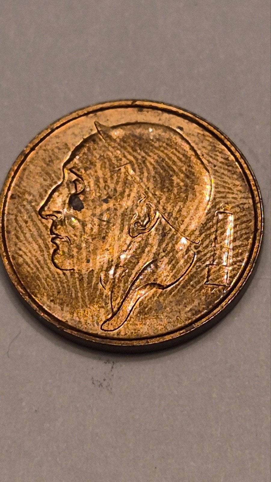 50 centiem 1983 vl met stempel fout, Postzegels en Munten, Munten | België, Ophalen of Verzenden, Brons, Losse munt