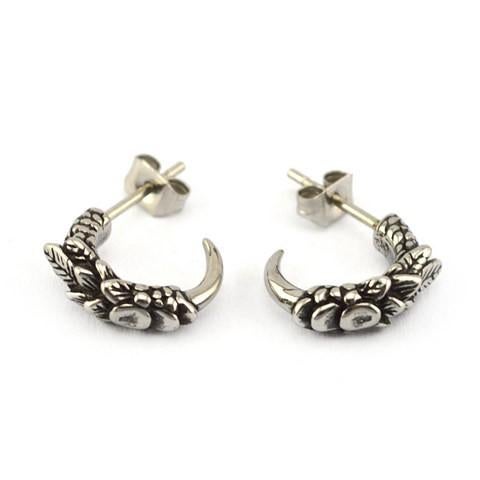 Boucles d'oreilles motard en acier inoxydable, griffe, aigle, Bijoux, Sacs & Beauté, Boucles d'oreilles, Enlèvement ou Envoi, Autres matériaux