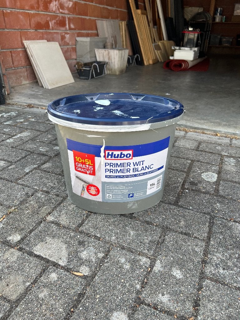 10 + 5 liter primer wit, Doe-het-zelf en Bouw, Ophalen, Wit, 10 tot 15 liter, Verf